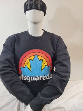 Dsquared2 Men's Black Men's Sweatshirt Size M Made In Italy Authentic $675